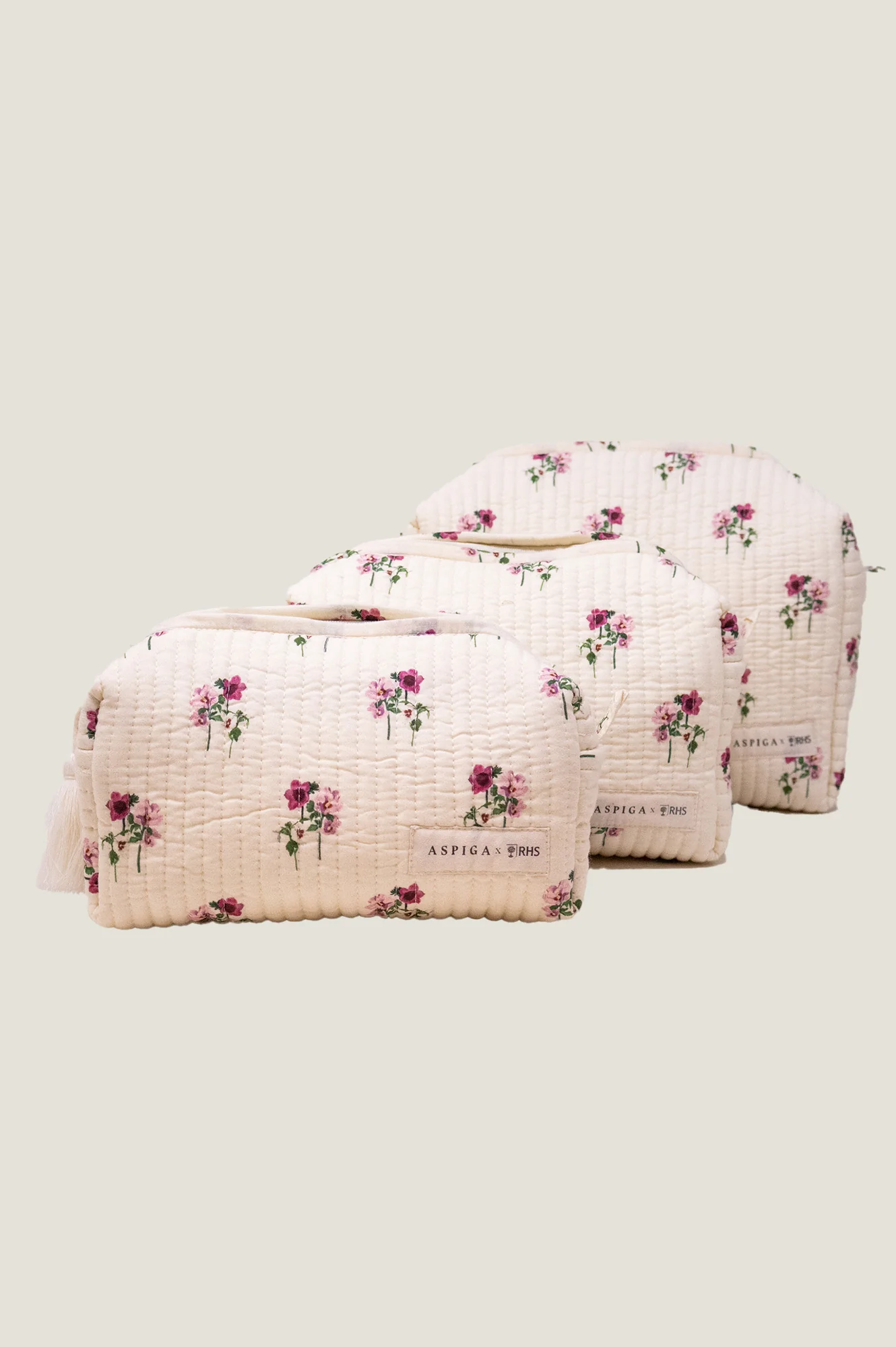 RHS Organic Cotton Printed Large Wash Bag  | Cream - Image 5