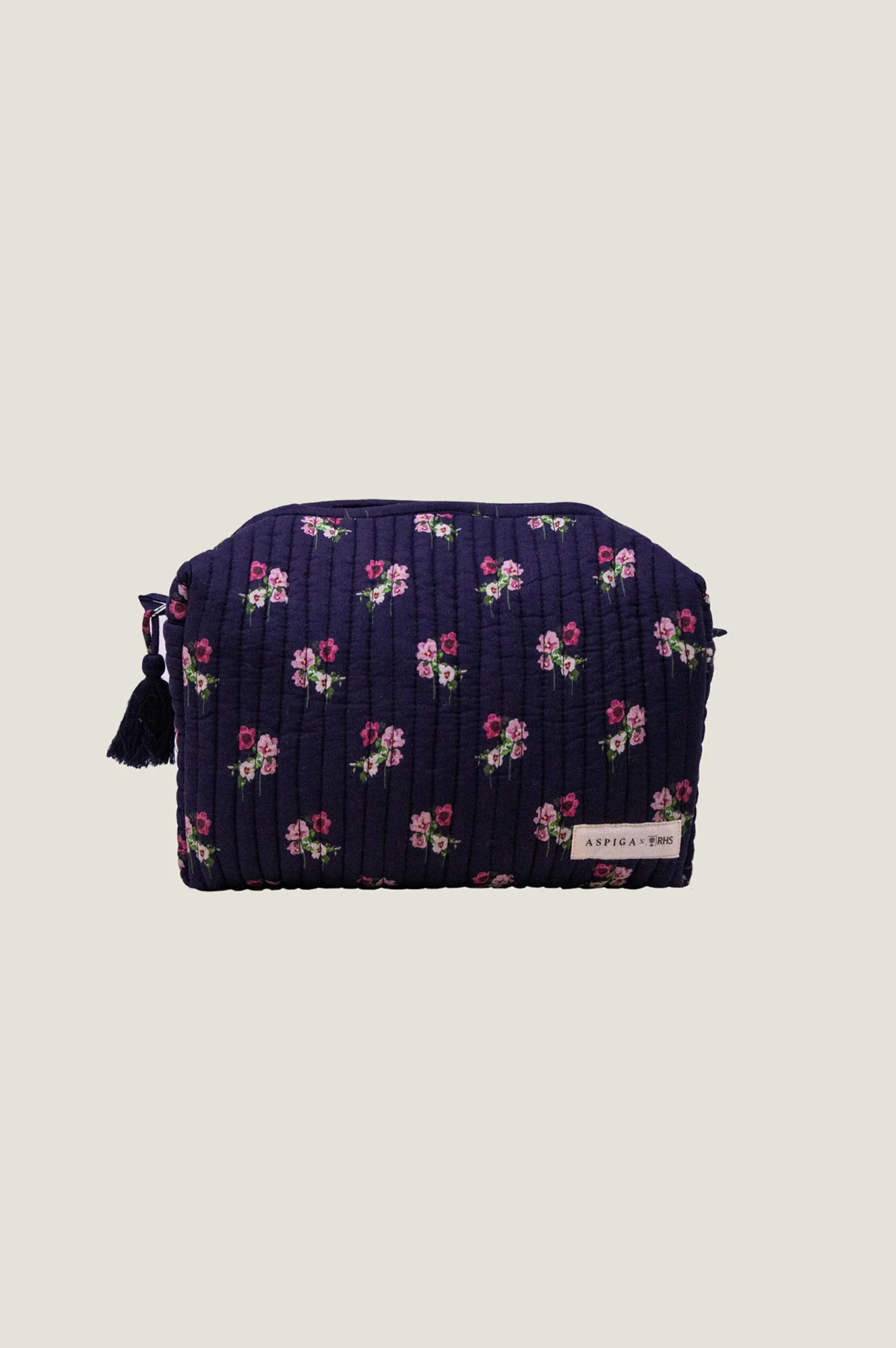 RHS Organic Cotton Printed Large Wash Bag  | Navy