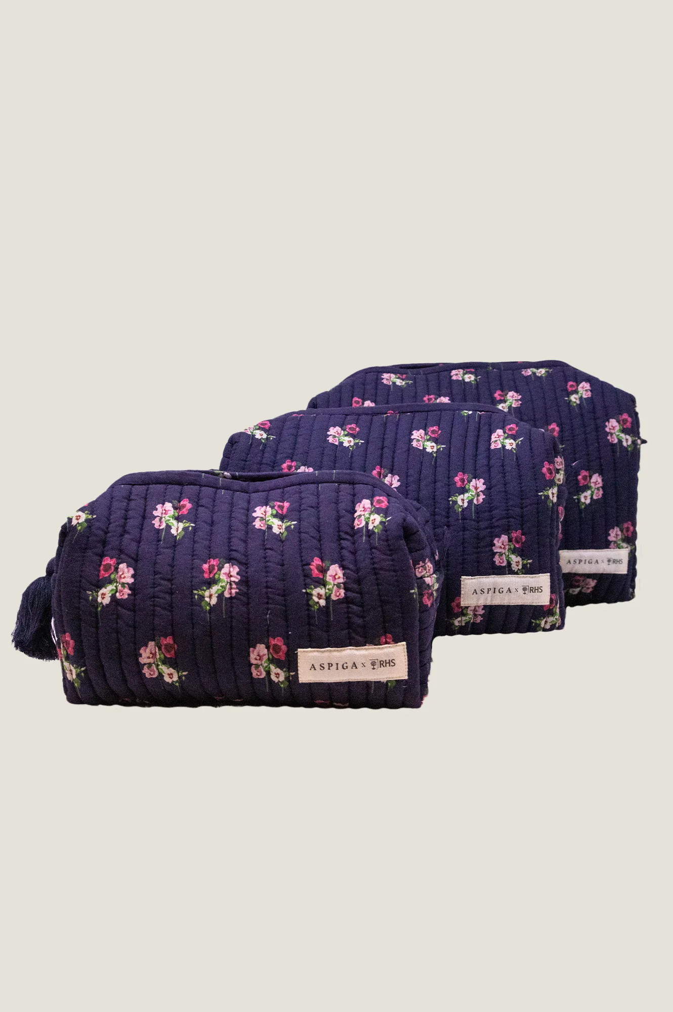 RHS Organic Cotton Printed Small Wash Bag  | Navy - Image 4