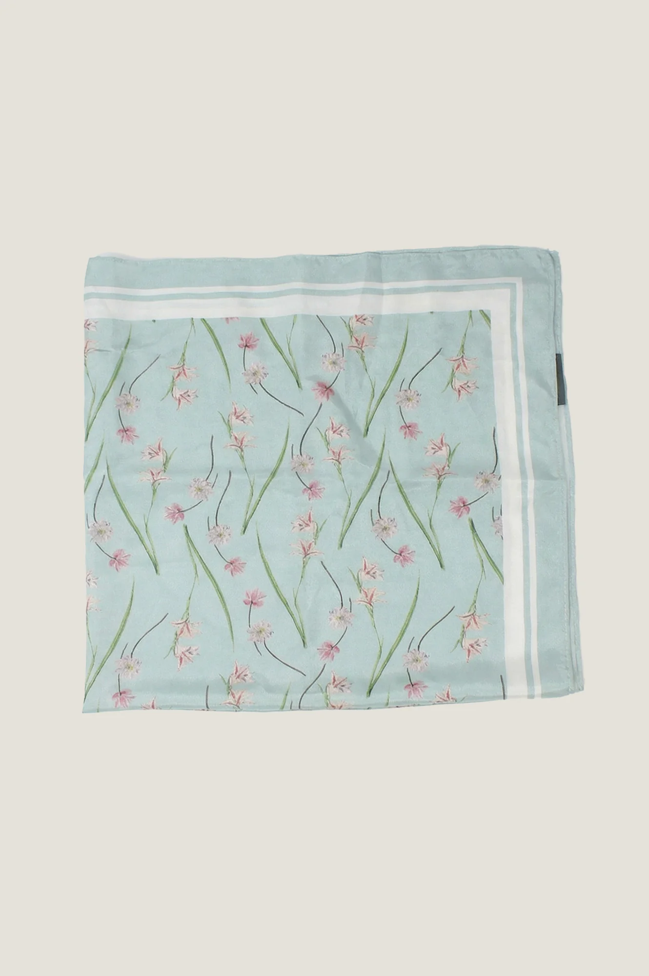 RHS Printed Silk Scarf 70cm x 70cm | Sage/Cream - Image 3