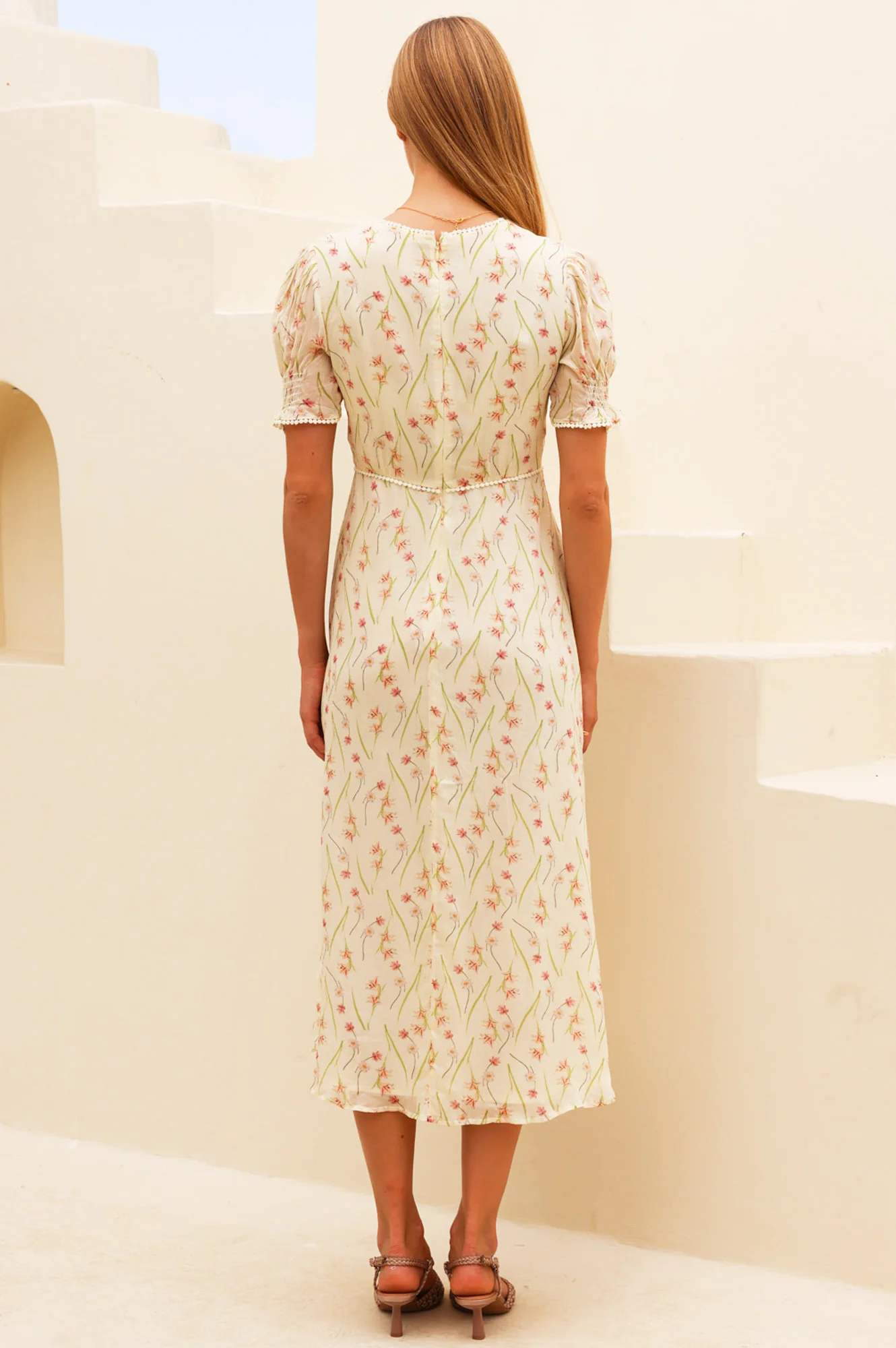 RHS Sally Anne Short Sleeve Dress | Cream - Image 6