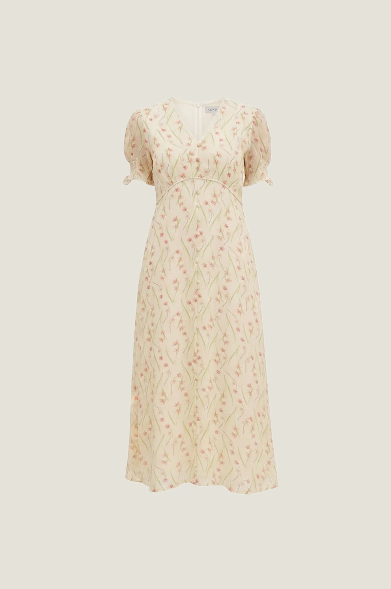 RHS Sally Anne Short Sleeve Dress | Cream - Image 7