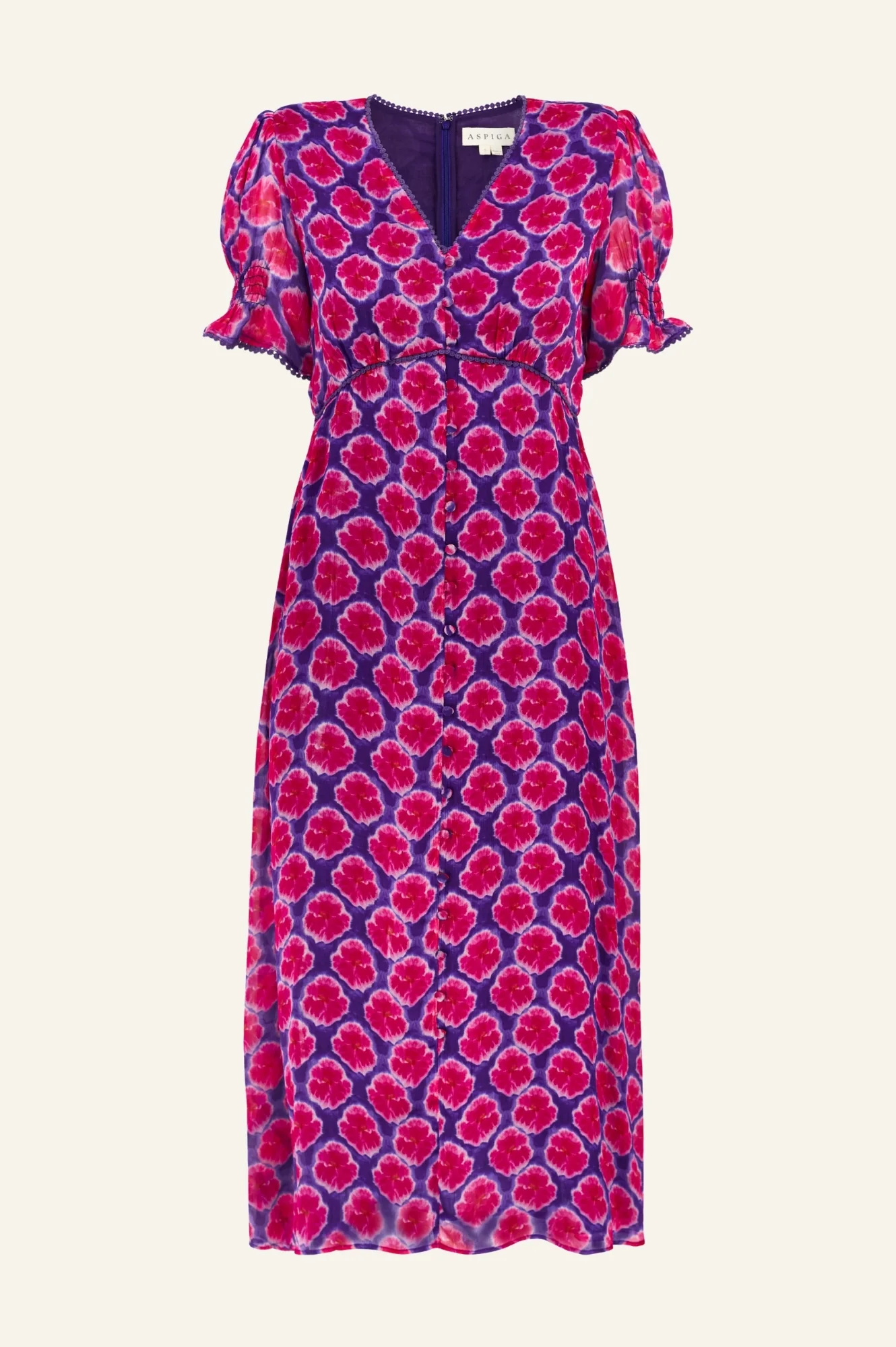 Sally Anne Short Sleeve Dress | Blue/Pink - Image 8