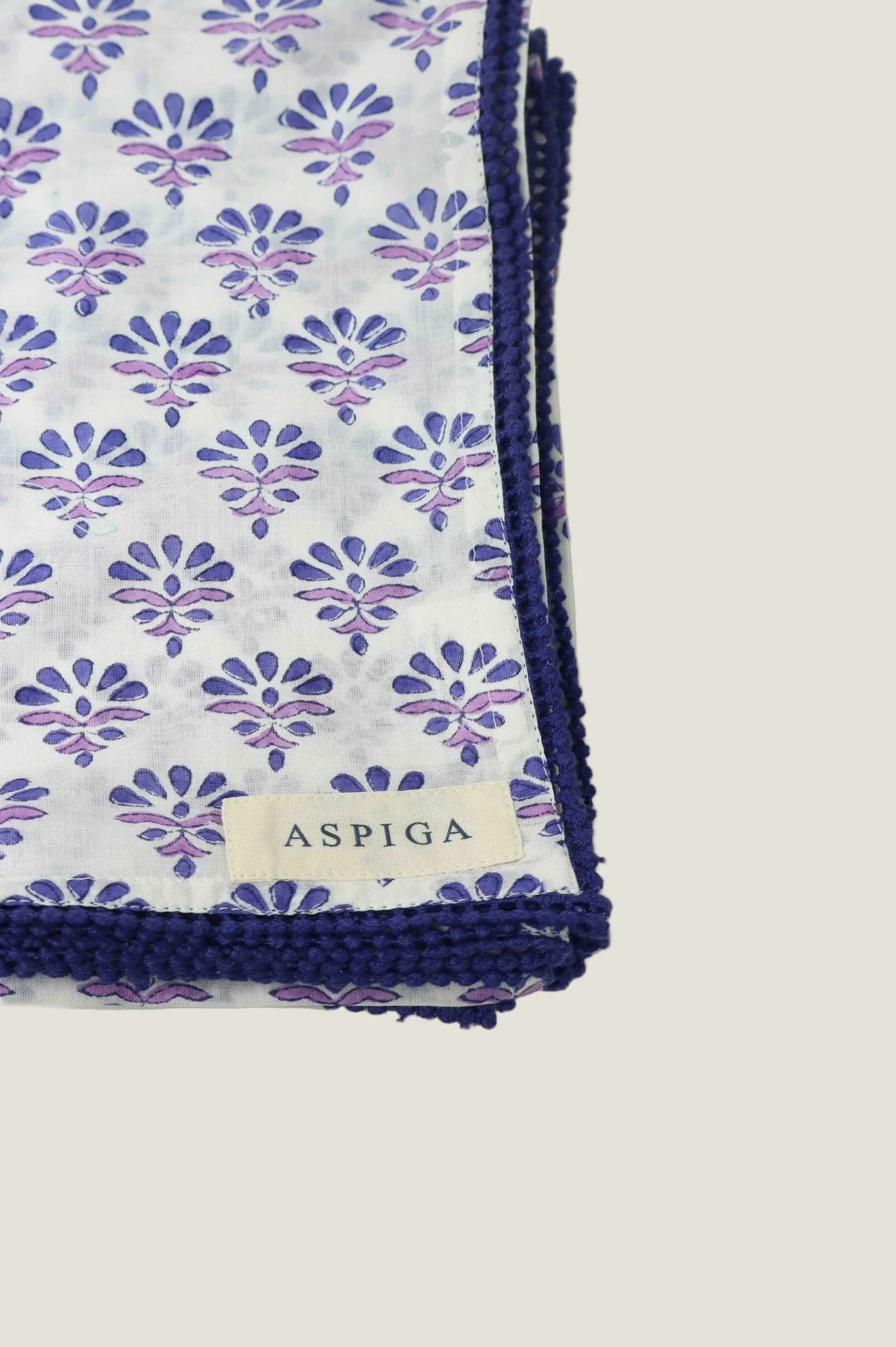 Set Of 4 Block Print Napkins | Buti Purple - Image 2