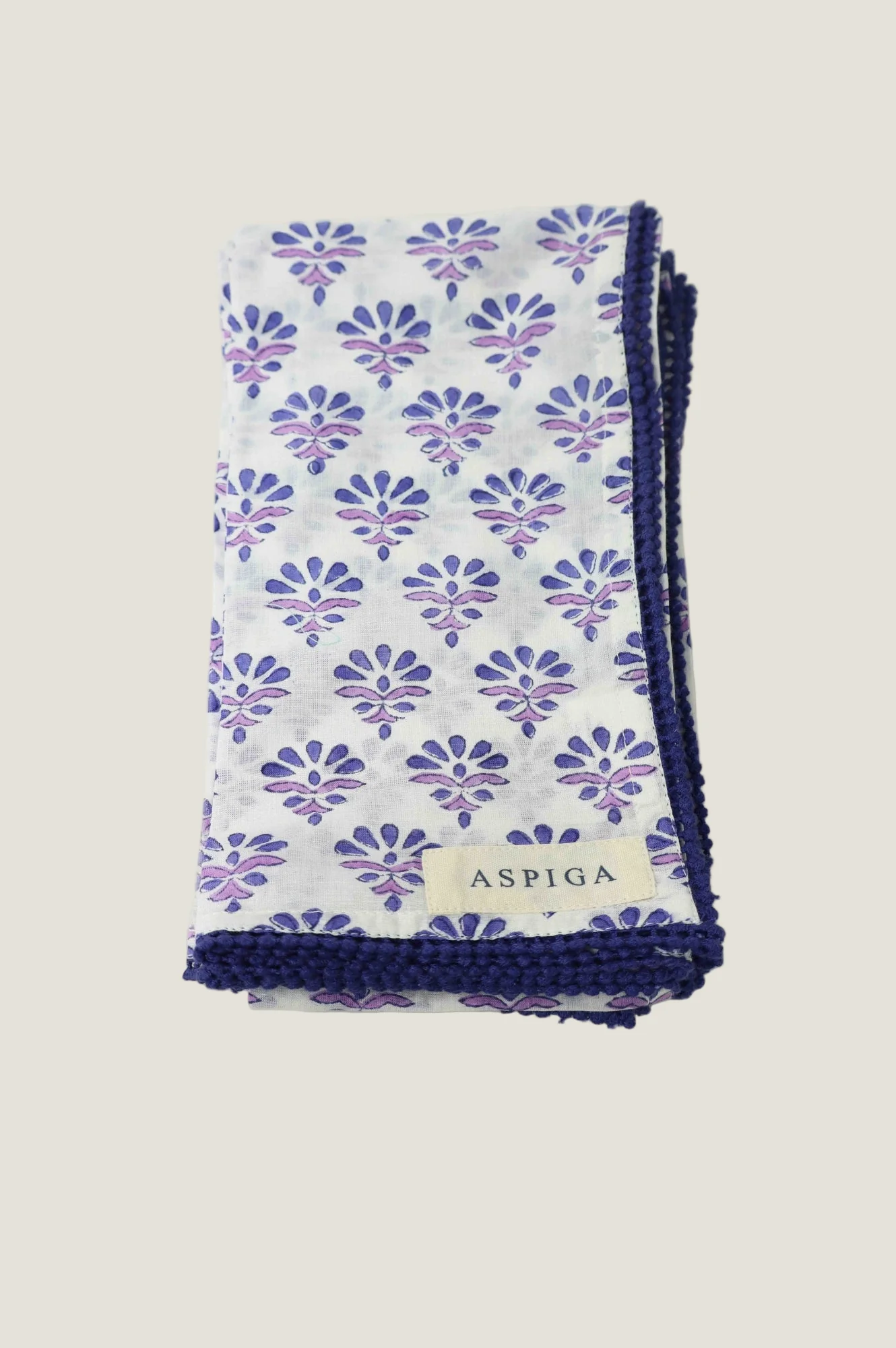 Set Of 4 Block Print Napkins | Buti Purple - Image 3