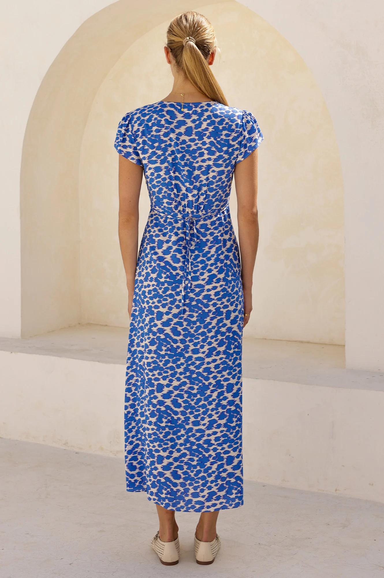 Sophie EcoVero™ Dress | White/Blue - Image 7