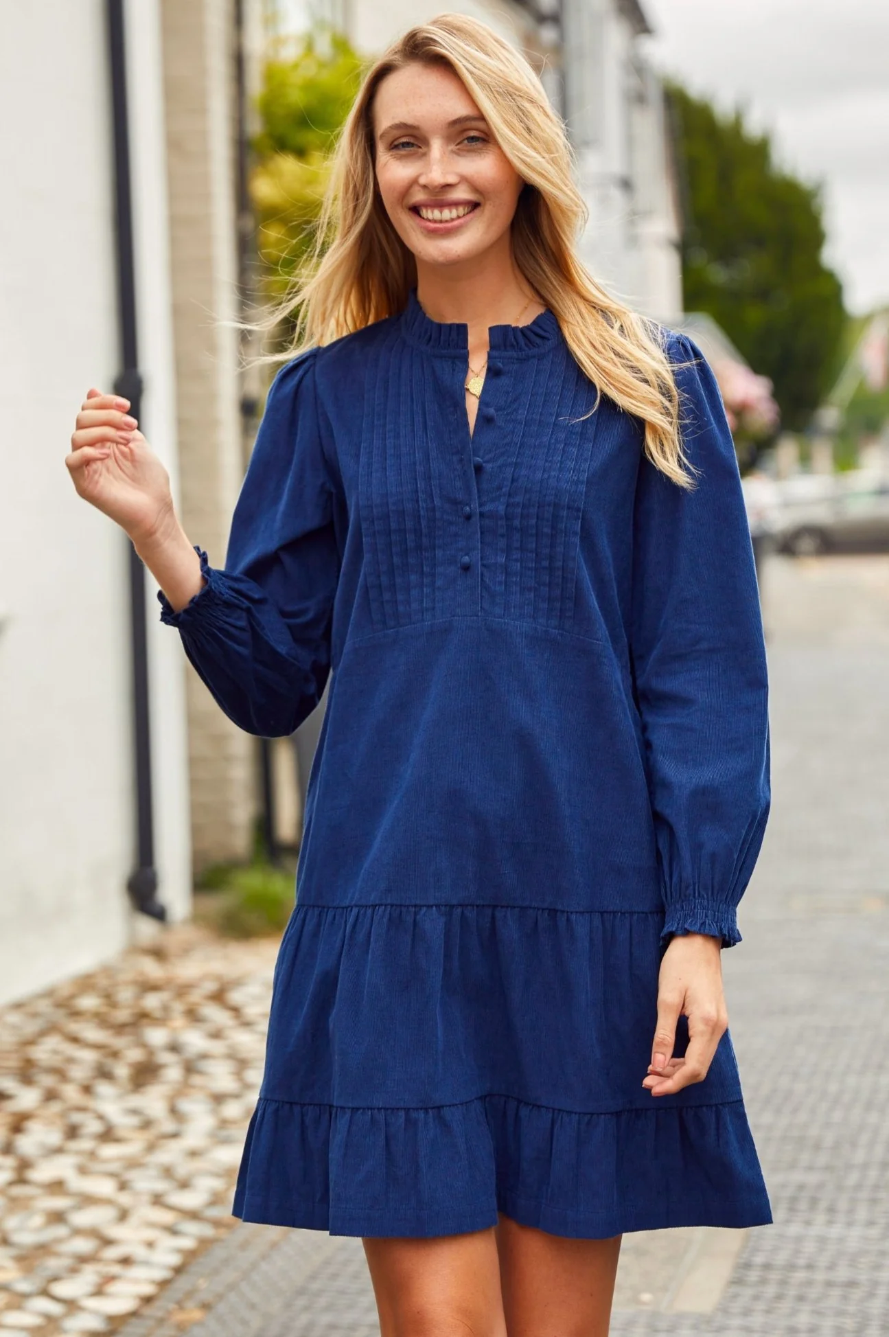 Stema Short Corduroy Dress | Navy - Image 5