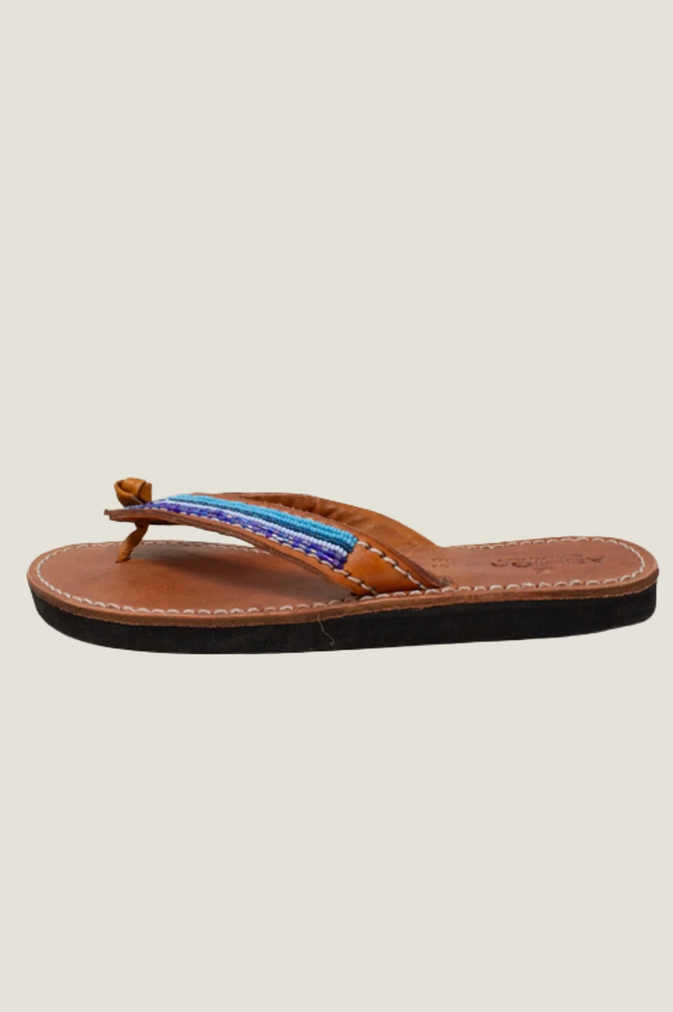 Tanzi Soft Padded Sole Leather Sandals | Blue - Image 5