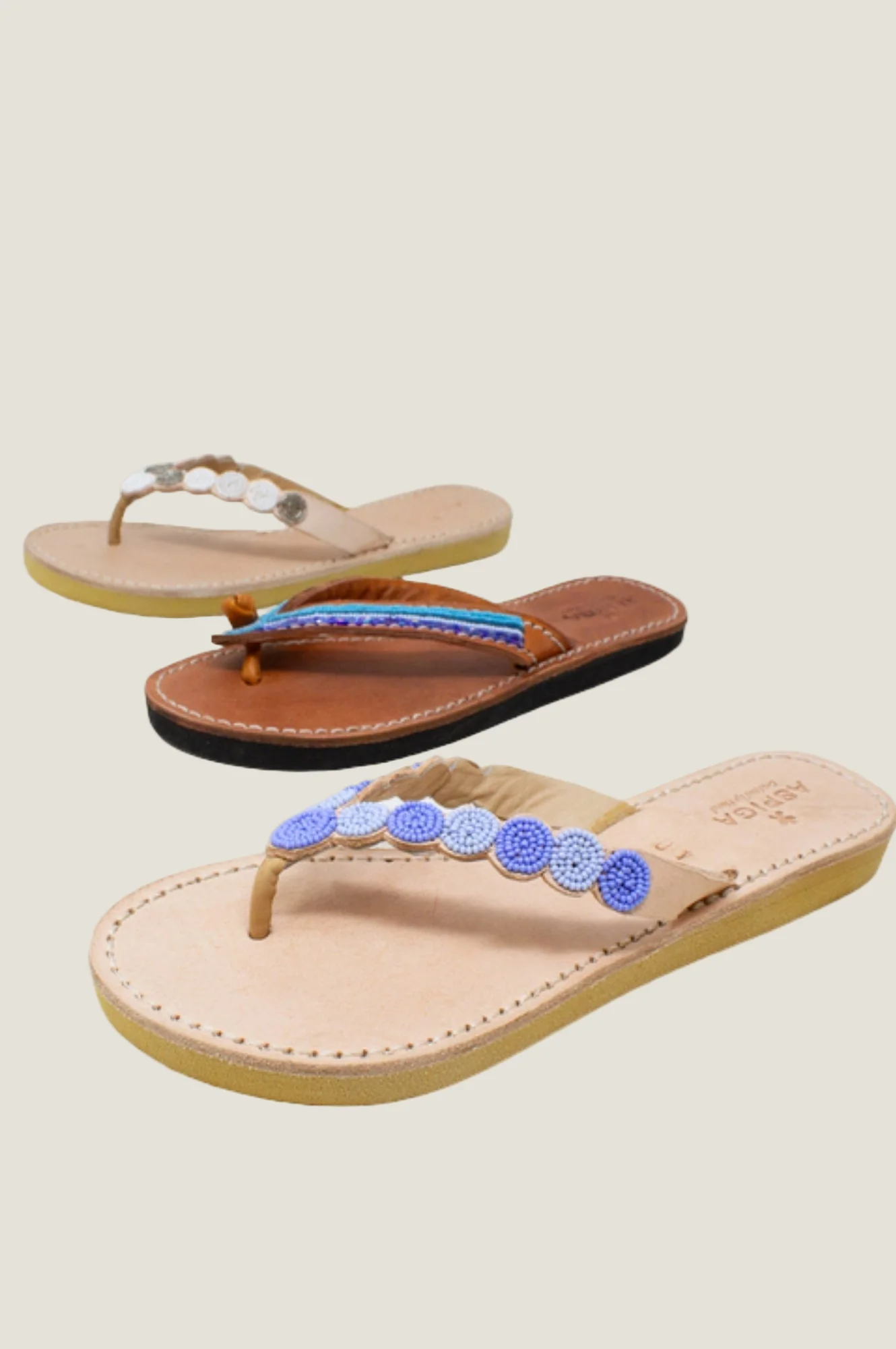 Tanzi Soft Padded Sole Leather Sandals | Blue - Image 7