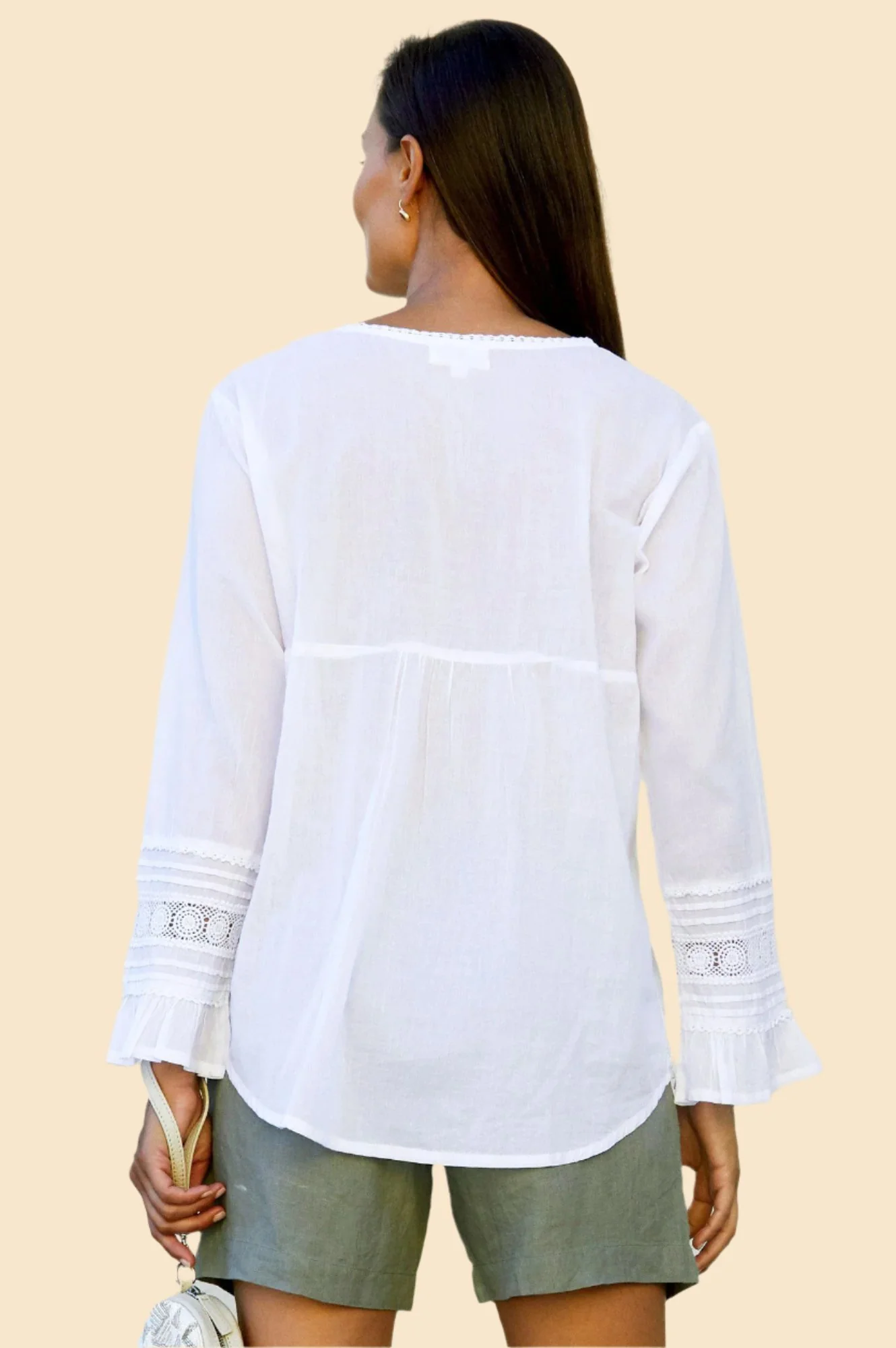 Valentina Embroidered Cotton Blouse | White - Image 6